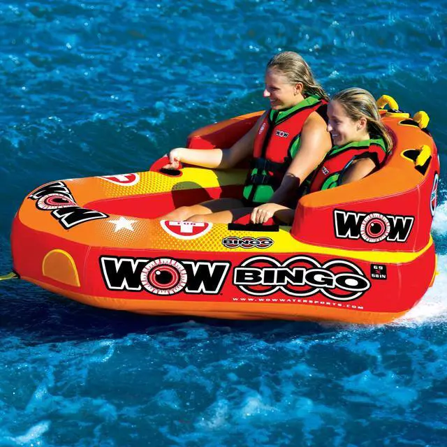 Alt view image 11 of 12 - WOW Sports Bingo 2 Person Towable Water Tube For Pool And Lake (14-1060)