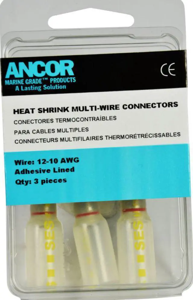 Alt view image 4 of 8 - Set of 3 White Ancor 12-10 AWG Heat Shrink Step-Down Connector, 1"