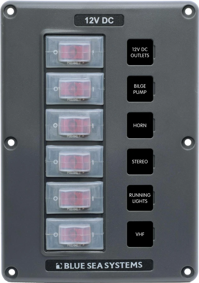 Alt view image 4 of 13 - Breaker/Switch Panel, 6 Pos., Gray