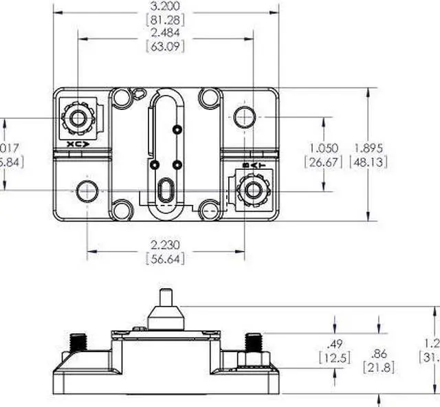 Alt view image 5 of 8 - Blue Sea 7184 60 Amp Circuit Breaker Surface Mt 285 Series