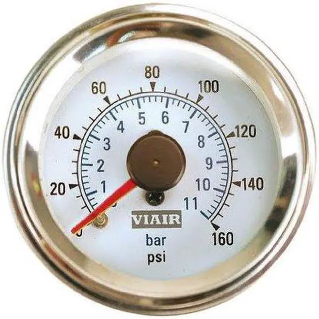 Alt view image 4 of 7 - VIAIR 90082 2" Dual Needle Gauge - Black Face - Illuminated -160 PSI