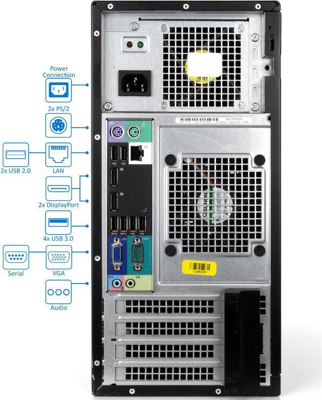 Alt view image 3 of 6 - Dell OptiPlex 7010 Mini Tower Desktop, Intel Quad-Core i5-3470 Upto 3.6GHz, 8GB RAM, 256GB SSD, DVD-RW, VGA, DisplayPort, LAN, Wi-Fi, Bluetooth, Windows 10 Pro