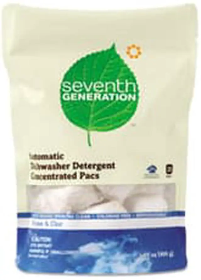 Alt view image 2 of 17 - Seventh Generation 22818PK Natural Dishwasher Detergent Concentrated Packs, Free & Clear, 20 Packets/Pack, 1 Pack