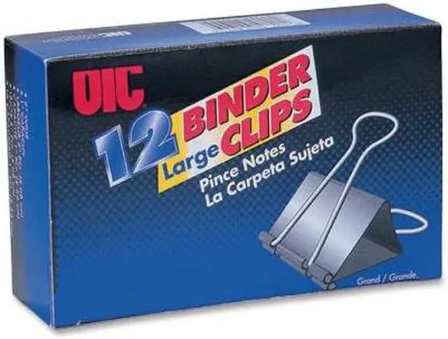 Alt view image 2 of 13 - Officemate Binder Clips Large 2"Wide 1" Cap 12/BX Black/Silver 99100