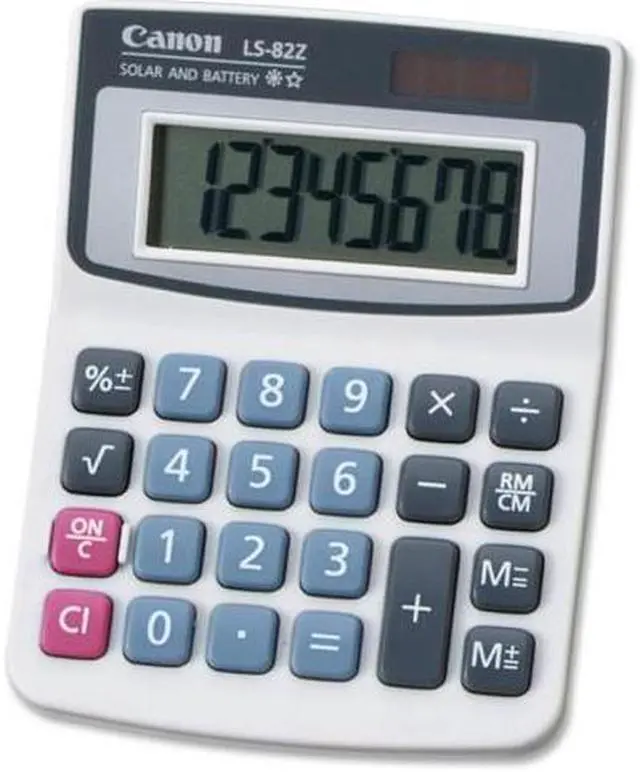 Main image of Canon CNMLS82Z 8-Digit Portable Calculator- Lrg LCD- Dual Power- 3-.50in.x4in.x1in.