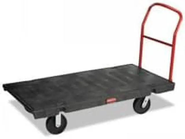 Alt view image 3 of 7 - Rubbermaid Commercial Platform Truck 2000-lb Cap 30w x 60d x 7h Black 4471BLA
