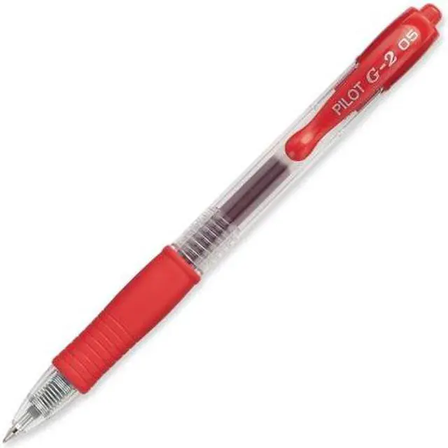 Alt view image 7 of 9 - Pilot 31105 G2 Rollerball Pen Extra Fine Pen Point Type - 0.5 mm Pen Point Size - Red Ink - 12 / Dozen