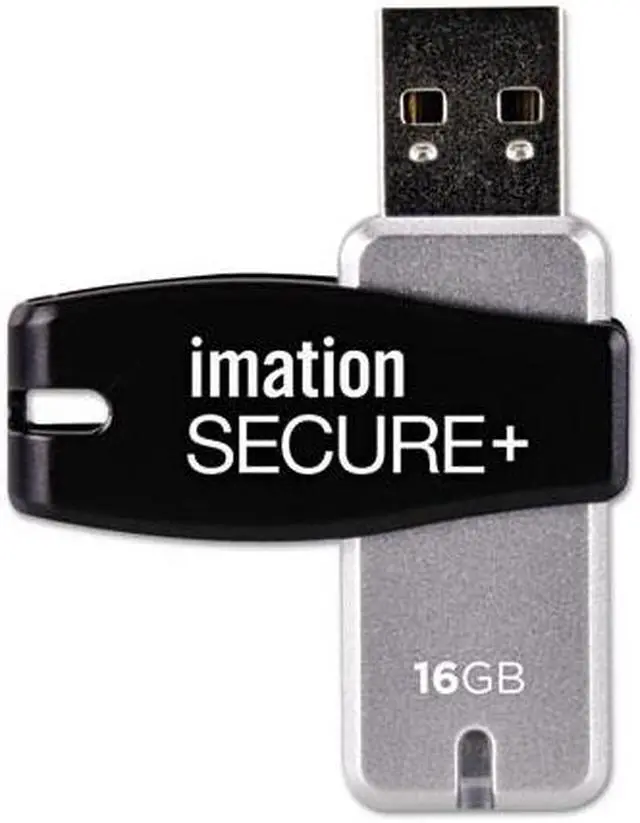 Alt view image 2 of 9 - Imation Secure 16 GB USB 2.0 Flash Drive - Black, Silver