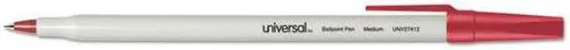 Main image of UNIVERSAL Economy Ballpoint Stick Oil-Based Pen Red Ink Medium Dozen 27412