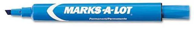 Alt view image 2 of 11 - Avery Marks-A-Lot Large Desk-Style Permanent Marker Chisel Tip Blue Dozen 08886