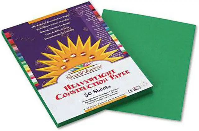 Alt view image 4 of 5 - Pacon 8003 SunWorks Construction Paper  Heavyweight  9 x 12  Holiday Green  50 Sheets
