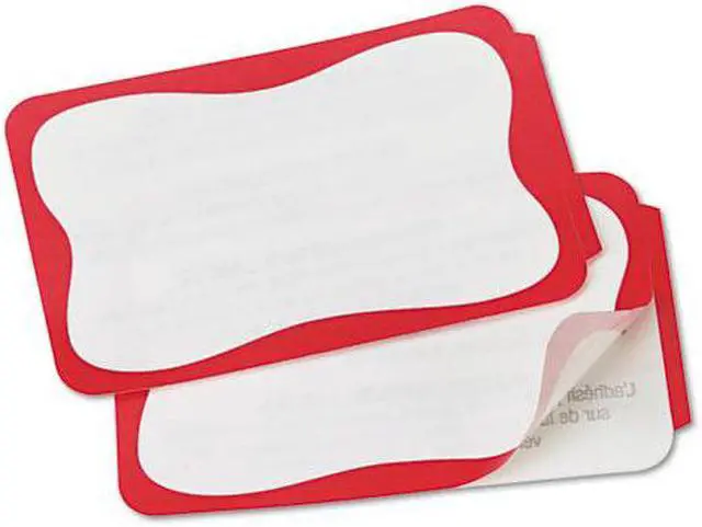 Main image of Self-Adhesive Name Badges, 2 x 3-3/8, Red, 100/Pack