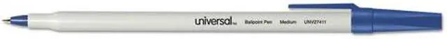 Main image of UNIVERSAL Economy Ballpoint Stick Oil-Based Pen Blue Ink Medium Dozen 27411