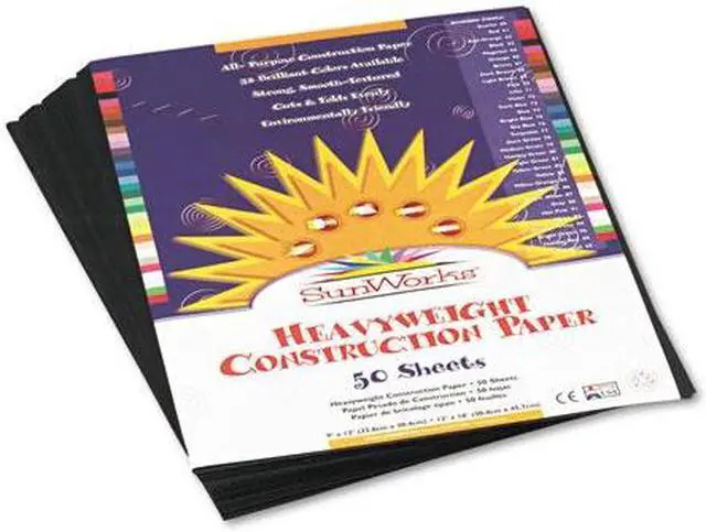 Alt view image 4 of 6 - Pacon 6303 SunWorks Construction Paper Heavyweight 9 x 12 Black 50 Sheets