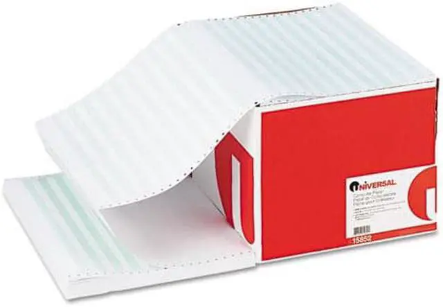 Main image of Green Bar Computer Paper, 20lb, 14-7/8 x 11, Perforated Margins, 2400
