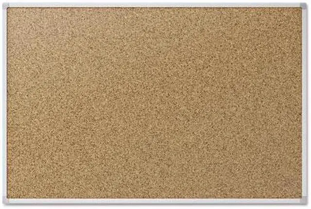 Alt view image 4 of 11 - Mead Cork Bulletin Board 48 x 36 Silver Aluminum Frame 85362