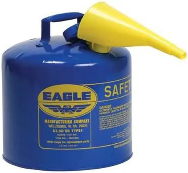 Alt view image 2 of 4 - EAGLE UI50FSB 5 gal. Blue Galvanized steel Type I Safety Can for Kerosene