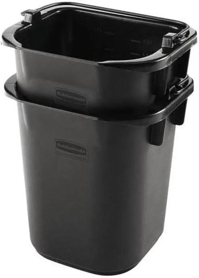 Alt view image 2 of 7 - Executive Heavy Duty Pail Black Plastic 5 Quarts 9.3 w x 7.5 d x 8.5 h