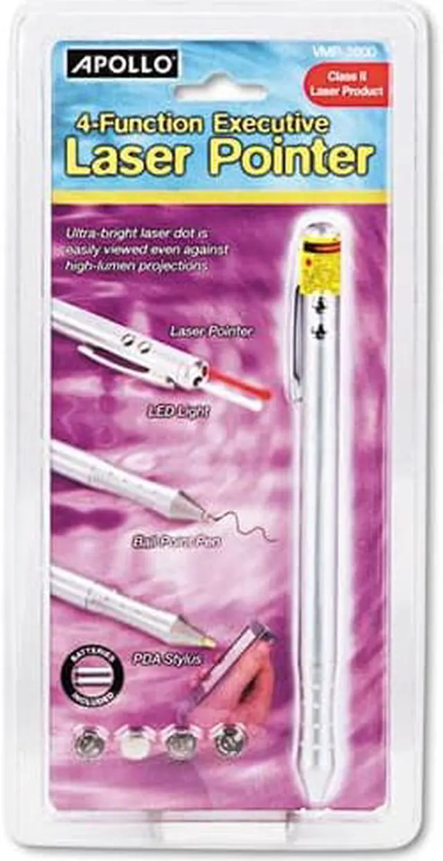 Alt view image 4 of 15 - Quartet MP-2800Q 4-Function Executive Laser Pointer, Class 2, PDA Stylus, Pen, LED Light, Silver