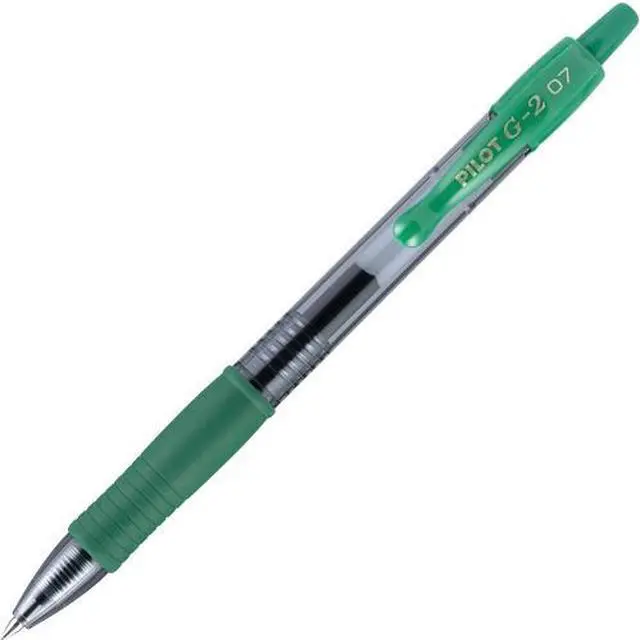 Alt view image 2 of 2 - Pilot 31177 G2 Gel Ink Pen Fine Pen Point Type - 0.7 mm - Green Ink - 12 / Dozen