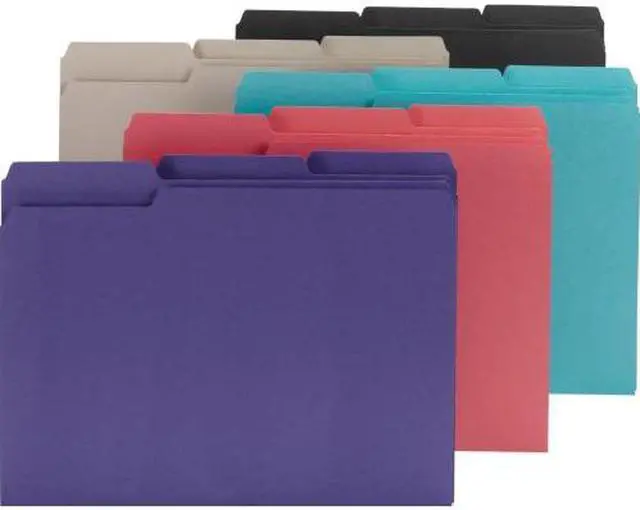 Alt view image 3 of 5 - Smead Manufacturing Company SMD10295 Interior Folders- .33 Ast. Tabs- Letter- Assorted