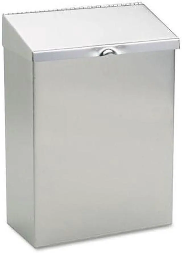 Alt view image 4 of 16 - Hospeco Wall Mount Sanitary Napkin Receptacle 8 x 4 x 11 Stainless Steel ND1E