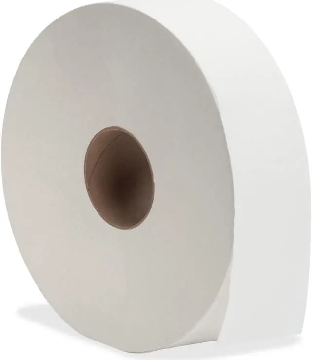 Main image of Genuine Joe Jumbo Jr Dispenser Bath Tissue Roll - 2 Ply - 3.50" x 2000 ft - White - Fiber - For Bathroom - 6 / Carton G
