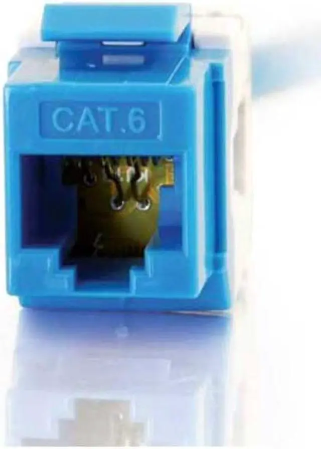 Main image of C2G/Cables To Go 35211 Cat6 180 Degree Keystone Jack Blue