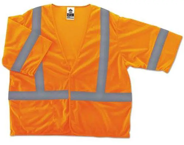 Alt view image 3 of 4 - High Visibility Vest, Class 3, S/M, Lime