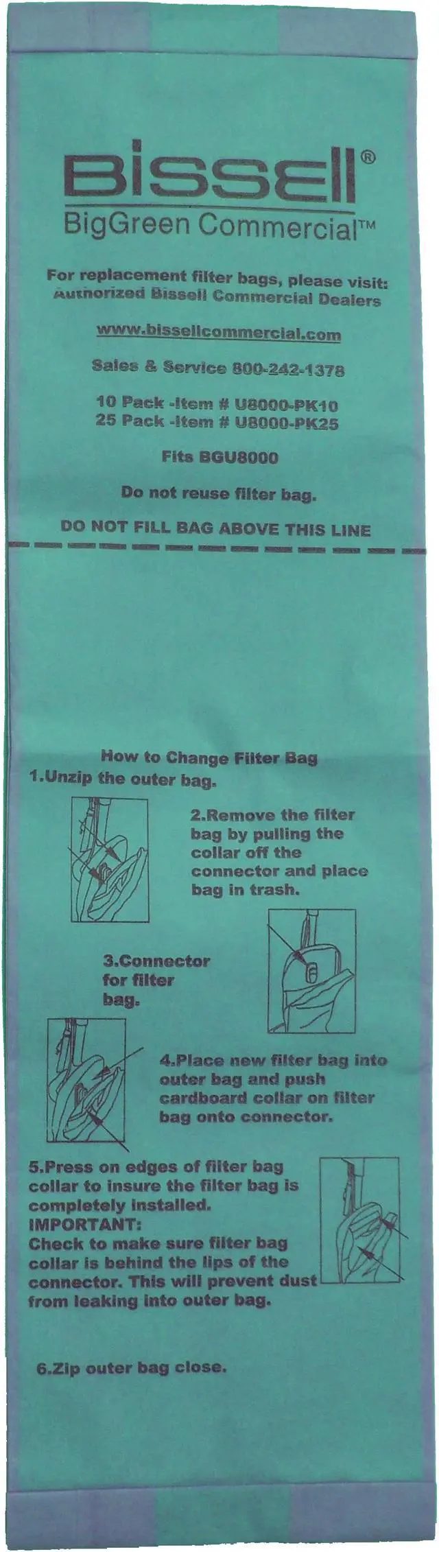 Main image of Bissell Commercial 10 Pack Replacement Bags for Upright BGU8000