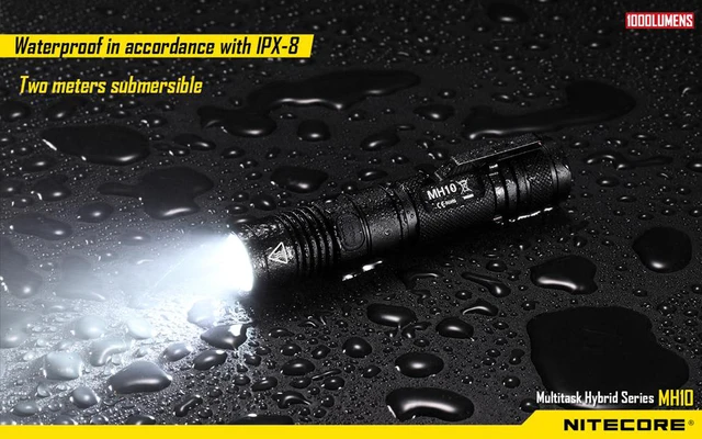 Alt view image 6 of 11 - Nitecore MH10 XM-L2 U2 Flashlight 1000 Lumens (1x 18650 or 2x CR123A Batteries)