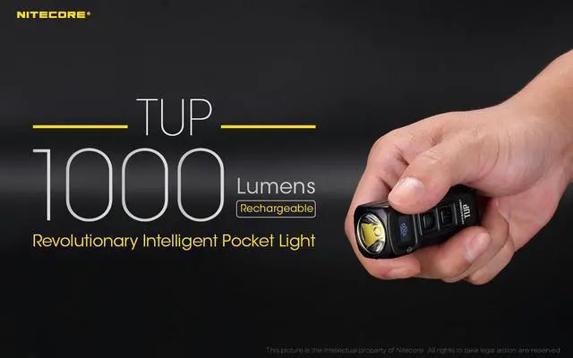 Alt view image 5 of 7 - Nitecore TUP Intelligent Pocket Light - 1000 Lumen - GRAY color