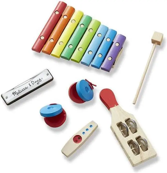 Alt view image 5 of 7 - Melissa & Doug Band in a Box Beginner Band Set with Xylophone and Harmonica