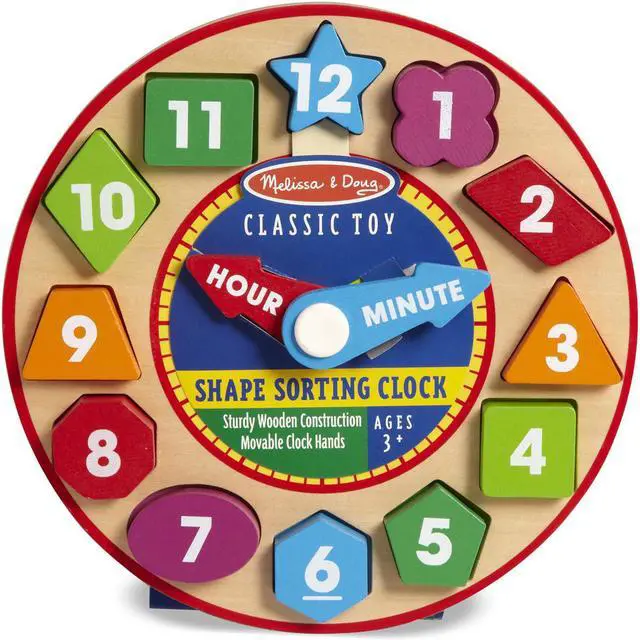 Alt view image 5 of 19 - Melissa & Doug Shape Sorting Clock - Wooden Educational Toy