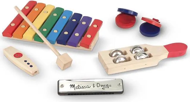 Alt view image 4 of 7 - Melissa & Doug Band in a Box Beginner Band Set with Xylophone and Harmonica