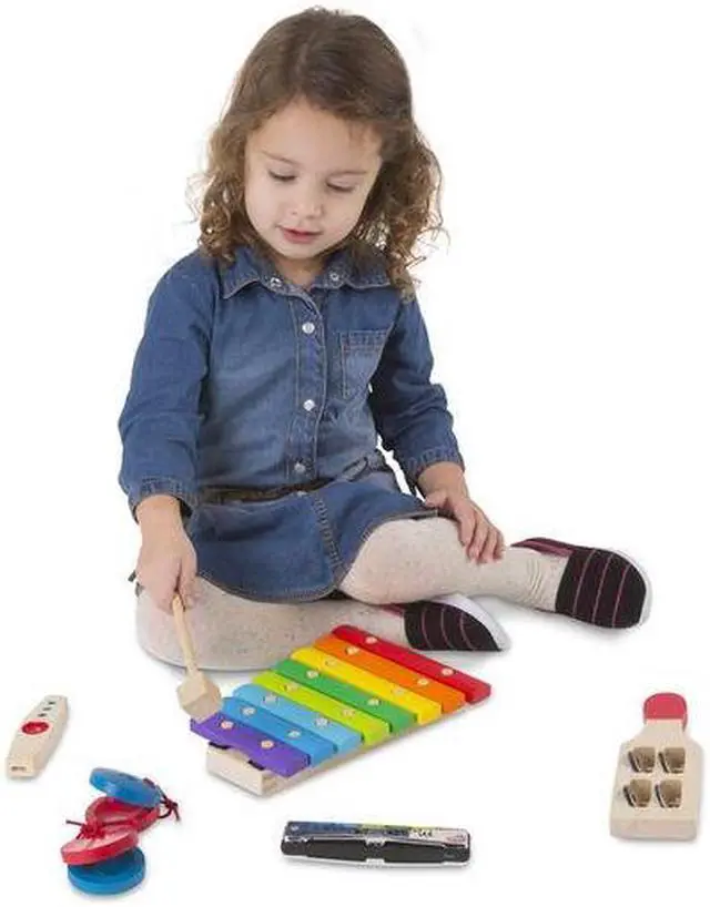 Alt view image 6 of 7 - Melissa & Doug Band in a Box Beginner Band Set with Xylophone and Harmonica