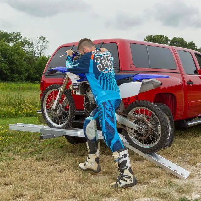 Alt view image 5 of 6 - Black Widow Hitch-Mounted Aluminum Motorcycle Carrier - 400 lb. Capacity