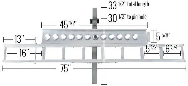 Alt view image 3 of 6 - Black Widow Hitch-Mounted Aluminum Motorcycle Carrier - 400 lb. Capacity