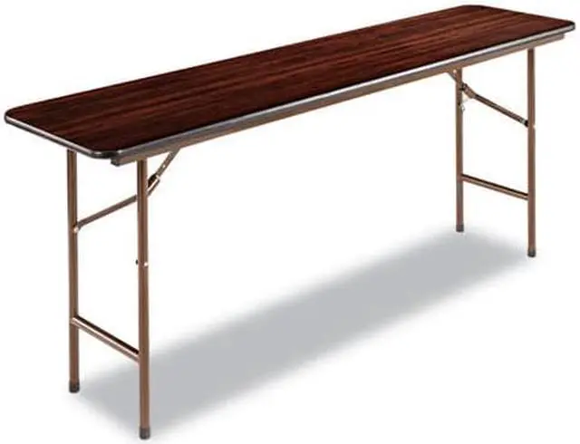 Alt view image 6 of 17 - Wood Folding Table Rectangular 72wx18dx29h Mahogany