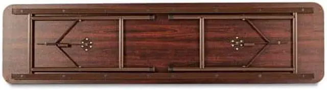 Alt view image 4 of 17 - Wood Folding Table Rectangular 72wx18dx29h Mahogany