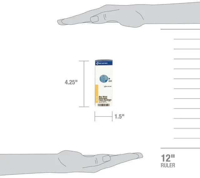 Alt view image 8 of 20 - First Aid Only Refill f/SmartCompliance Gen Cabinet Blue Metal Detectable Bandages 1x3 25/Bx FAE3010
