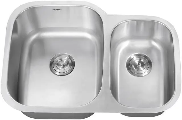 Alt view image 7 of 16 - Ruvati 16-gauge Steel Double Bowl 29-inch Undermount Kitchen Sink