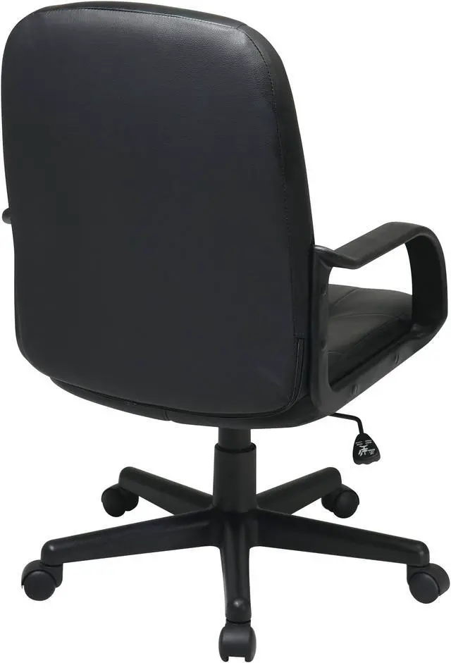 Alt view image 2 of 7 - Work Smart Black Eco Leather Mid-back Executive Chair