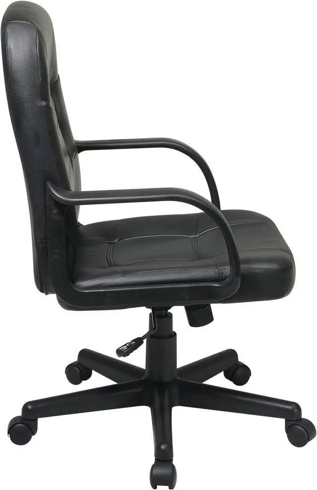 Alt view image 3 of 7 - Work Smart Black Eco Leather Mid-back Executive Chair