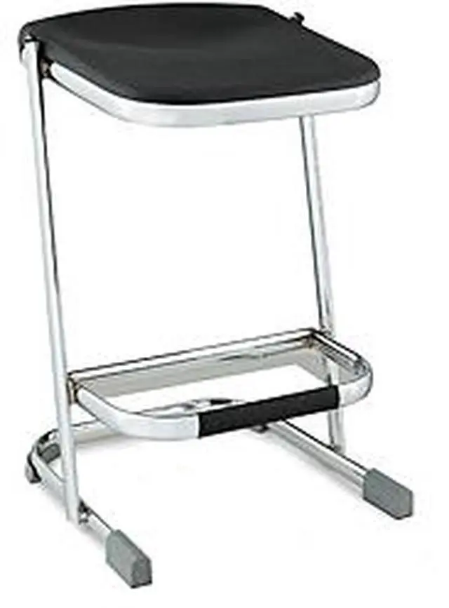 Alt view image 2 of 14 - NPS 6624 Series Elephant Z-Stool - Backless - Supports Up to 500 lb - 24" Seat Height - Black Seat, Chrome Frame