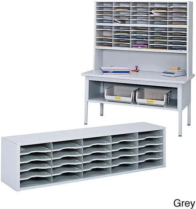 Alt view image 2 of 3 - Safco E-Z Sort Gray Solid Steel Mail Sorter with Adjustable Shelves