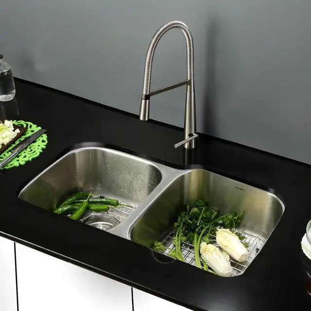 Main image of Ruvati 16-Gauge Premium Stainless-Steel Double-Bowl 32-Inch Undermount Kitchen Sink