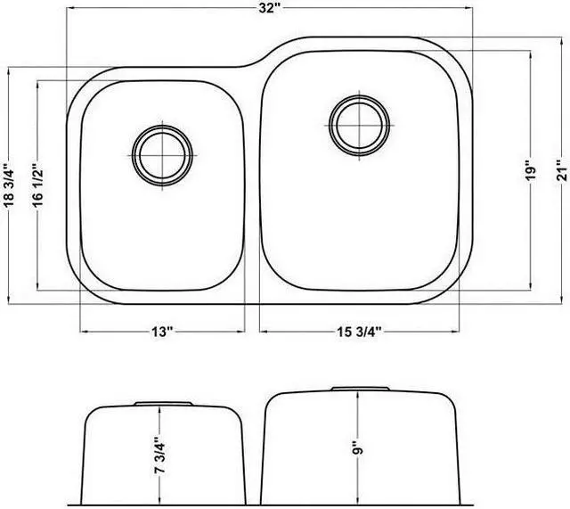 Alt view image 5 of 16 - Ruvati 16-Gauge Premium Stainless-Steel Double-Bowl 32-Inch Undermount Kitchen Sink