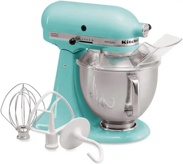 Alt view image 4 of 10 - KitchenAid Aqua Sky 5-quart Artisan Tilt-Head Stand Mixer