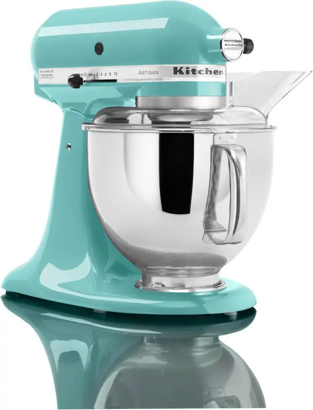Alt view image 5 of 10 - KitchenAid Aqua Sky 5-quart Artisan Tilt-Head Stand Mixer